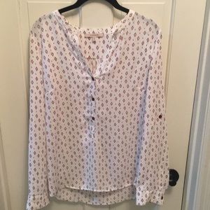 Cream print blouse